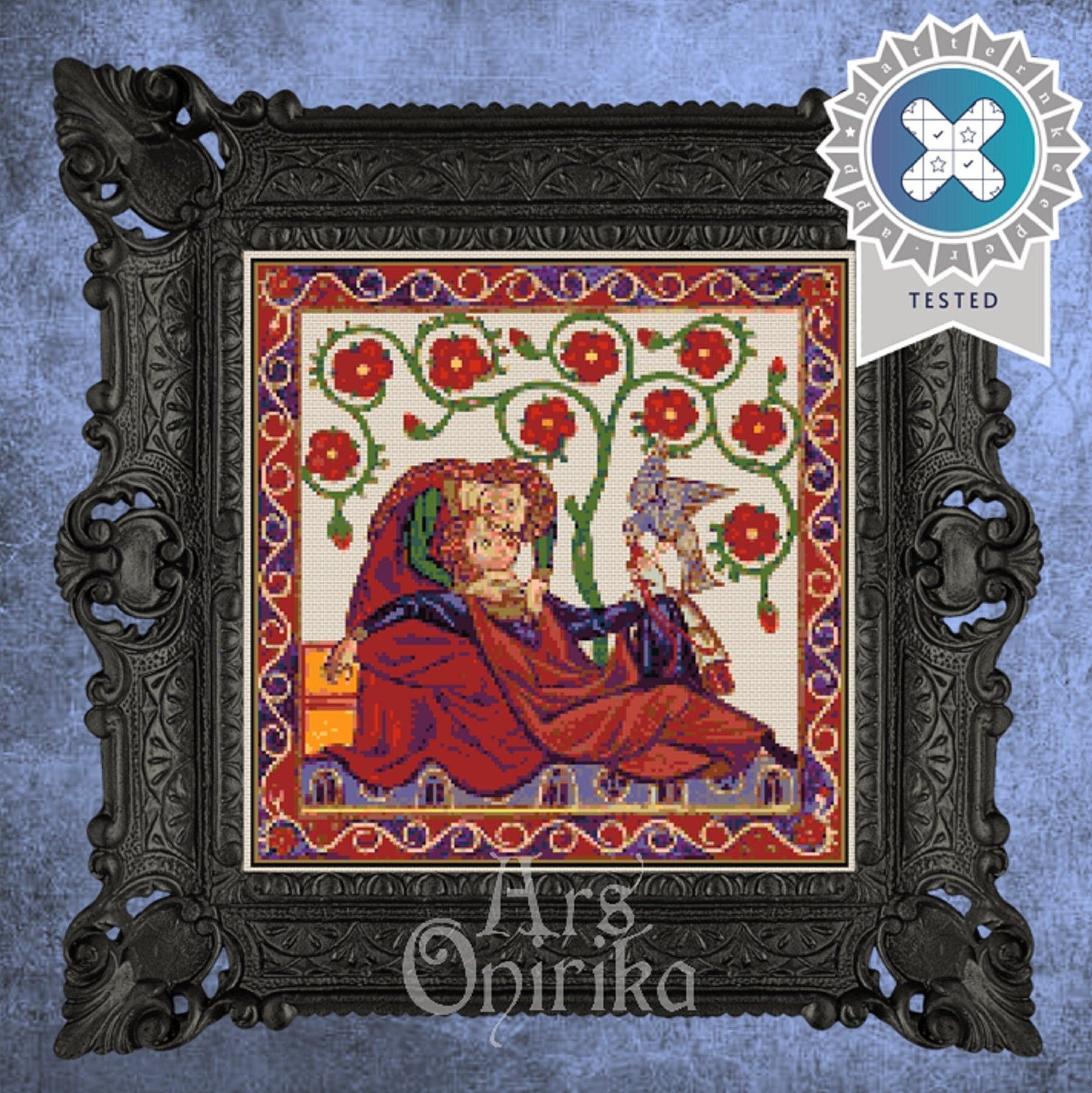 Medieval Codex Cross Stitch Pattern – Illuminated Manuscript (PDF) - INTERMEDIATE LEVEL