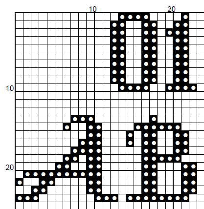 Oldscript Alphabet Pattern - Cross Stitch Font Chart - EASY LEVEL