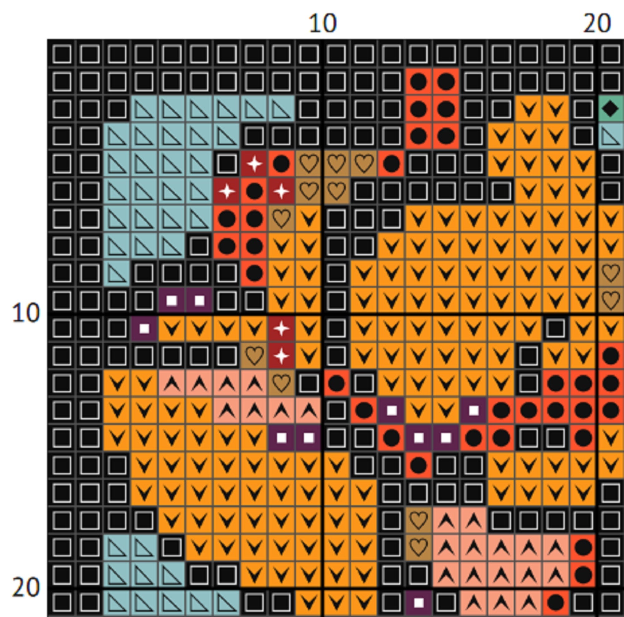 The Girl and the Cat – Stained Glass Cross Stitch Pattern - INTERMEDIATE LEVEL