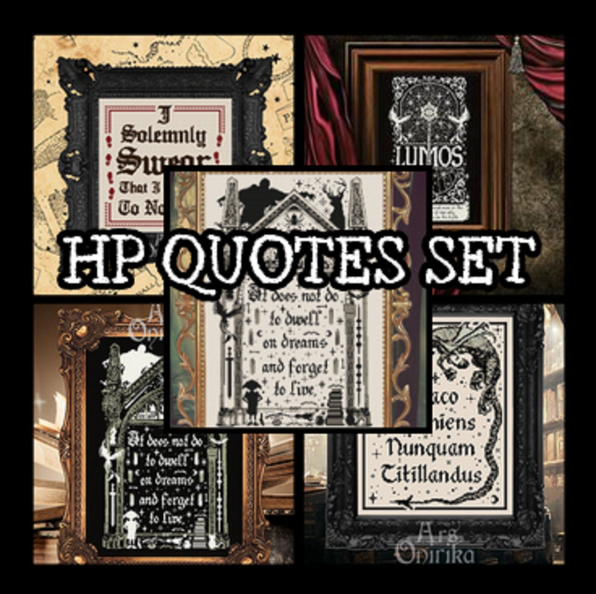 Wizard Quotes Cross Stitch Pattern Bundle – Magical PDF Set - INTERMEDIATE LEVEL