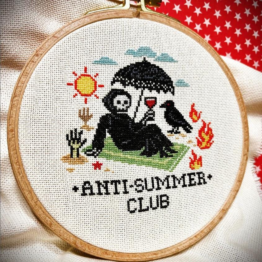 Anti Summer Club Cross Stitch Pattern - Grim Reaper (PDF) - EASY LEVEL