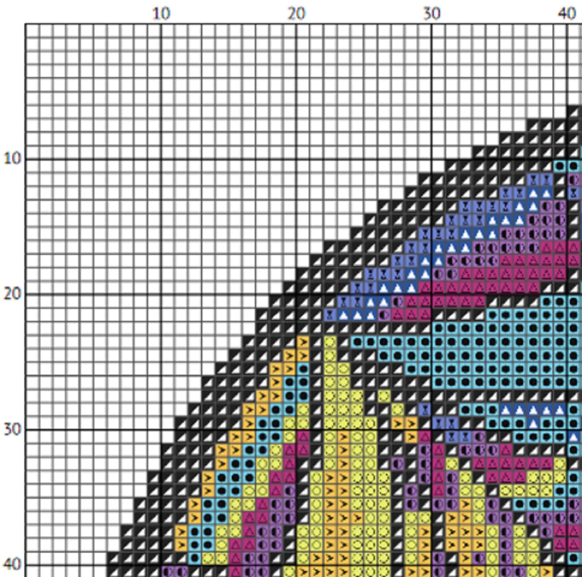 Gothic Stained Glass Wednesday Window Cross Stitch Pattern (PDF) - EASY LEVEL
