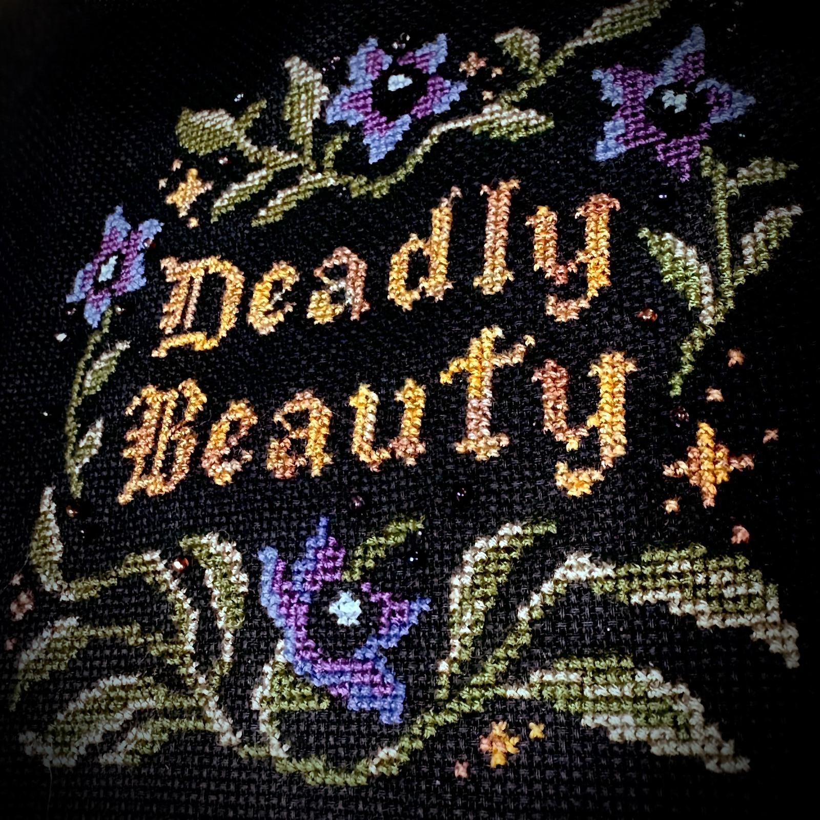 Deadly Beauty Cross Stitch Pattern – Witchy Belladonna Embroidery (PDF) - EASY LEVEL