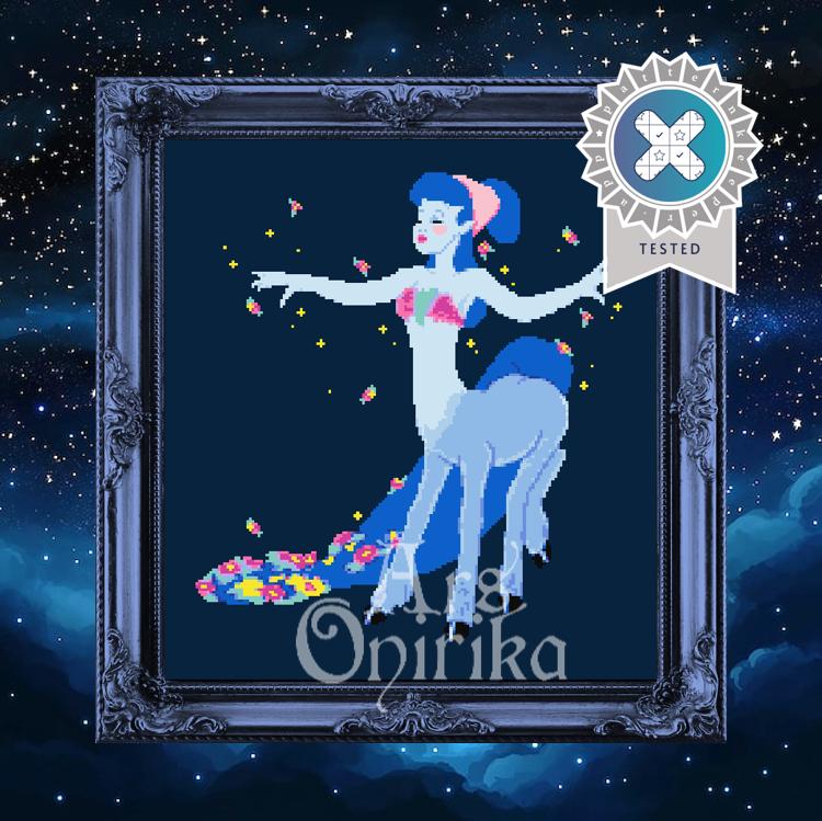 Blue Centaur Lady Cross Stitch Pattern – Fantasy (PDF) - EASY LEVEL