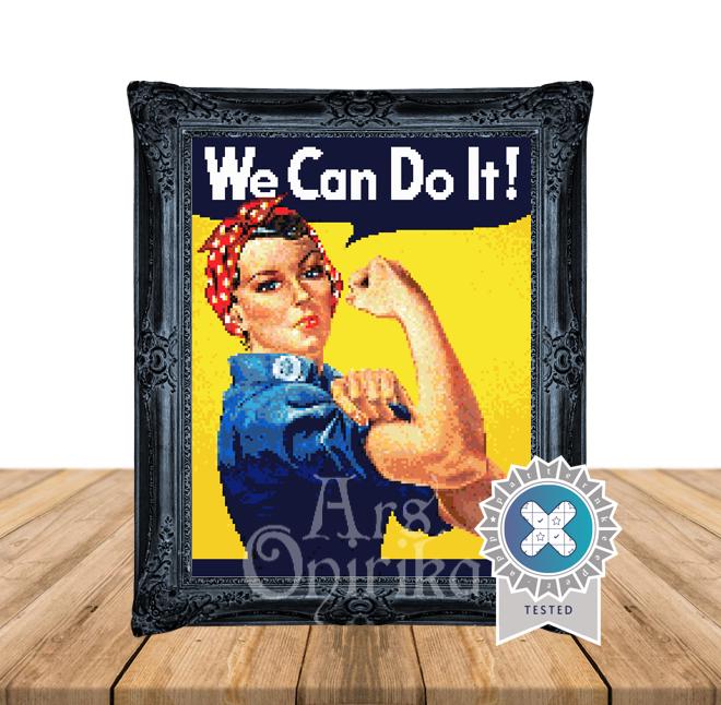 Rosie the Riveter Cross Stitch Pattern (PDF) – Feminist Design - INTERMEDIATE LEVEL
