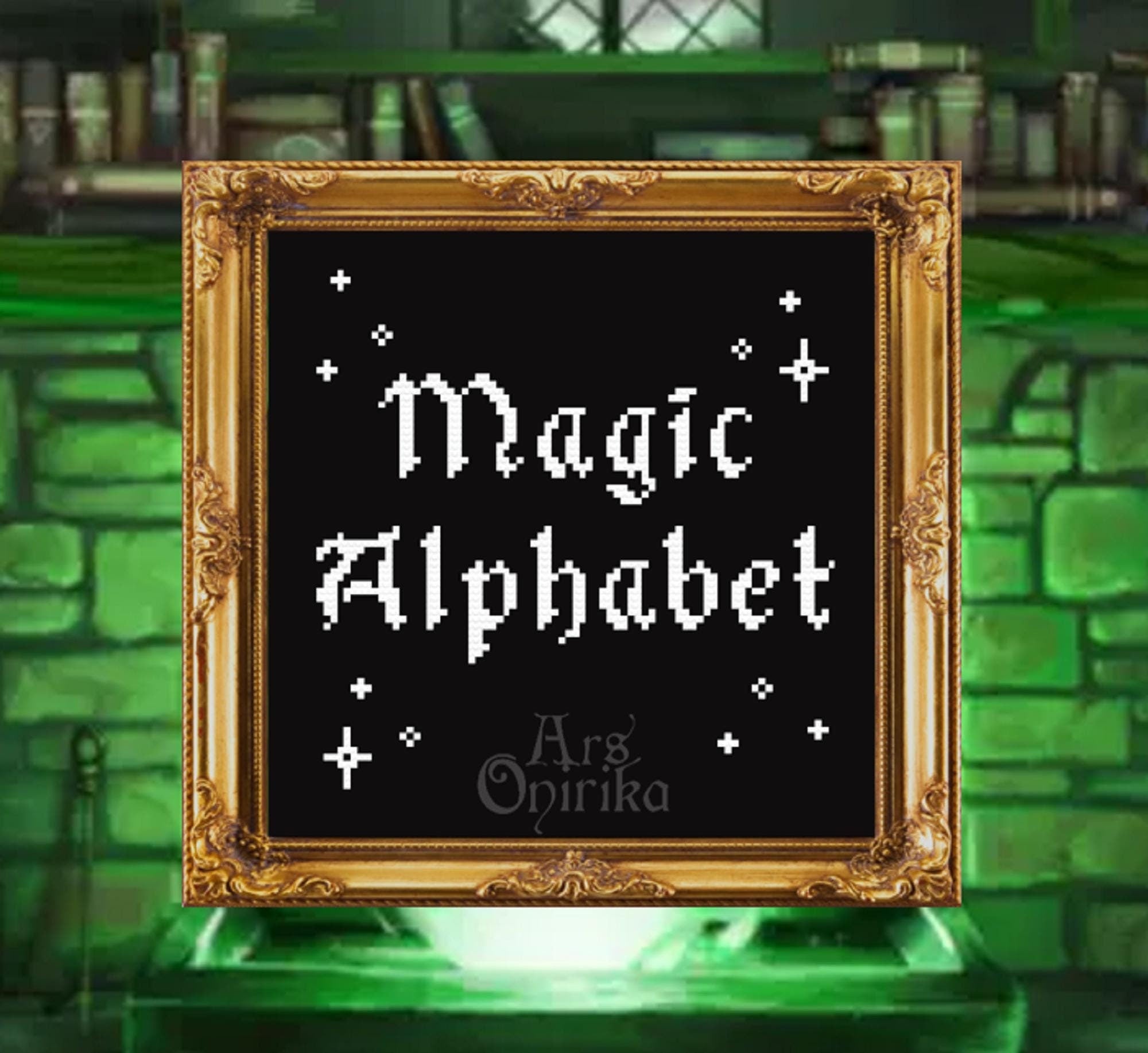Magic Alphabet Cross Stitch Font – Gothic Pattern (PDF) - EASY LEVEL