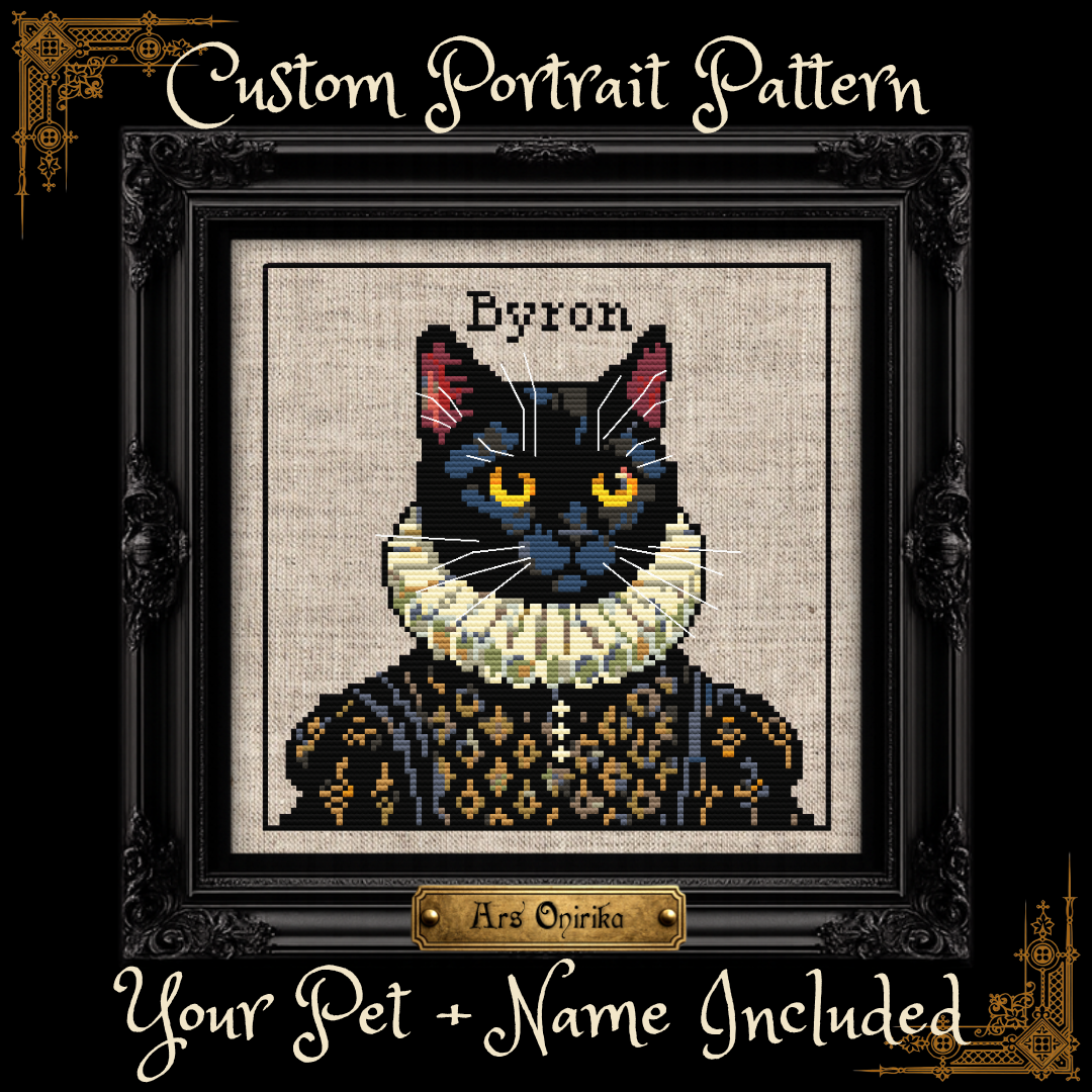 Custom Victorian Pet Portrait - Cross Stitch Pattern