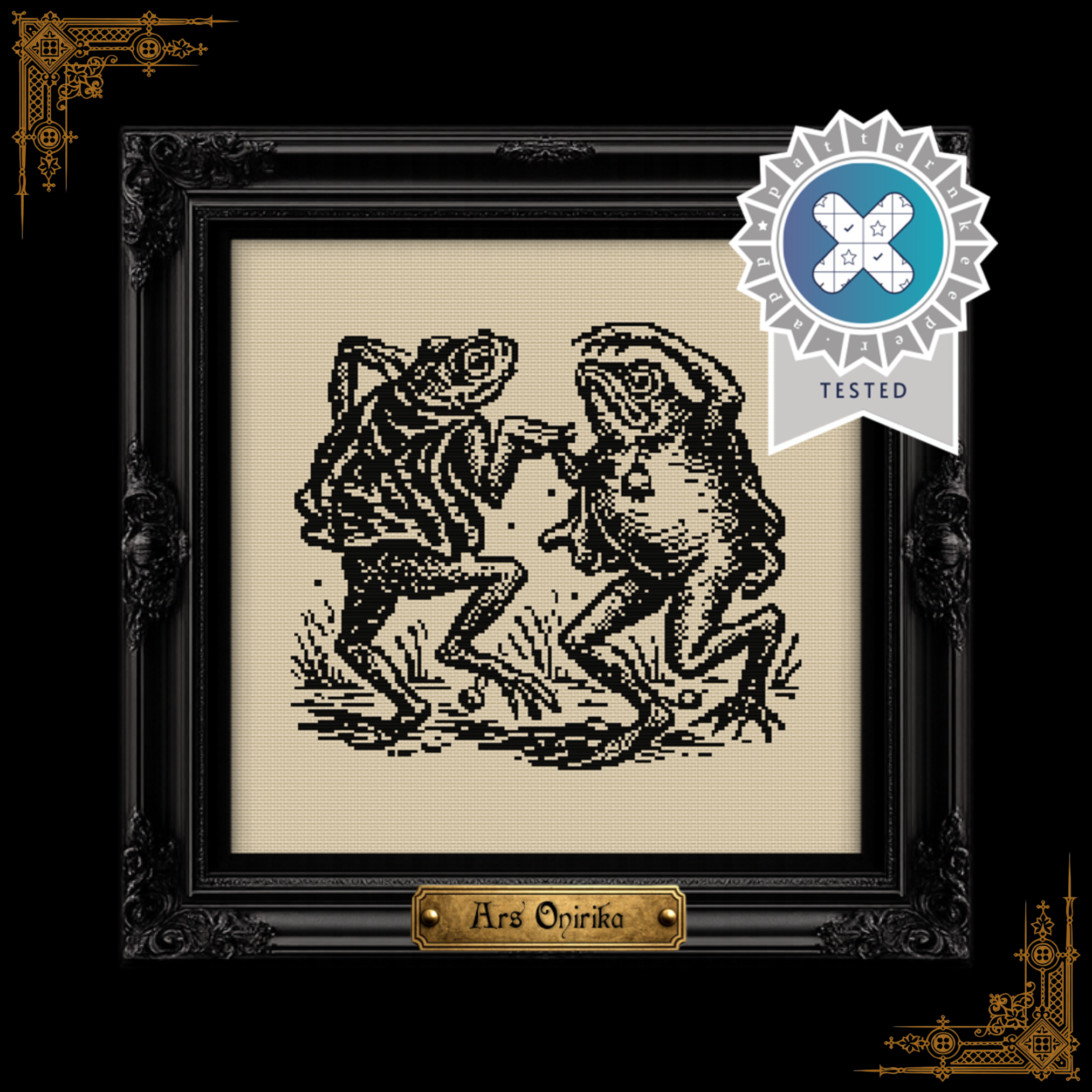 Toads Dancing At The Sabbath - Cross Stitch Pattern