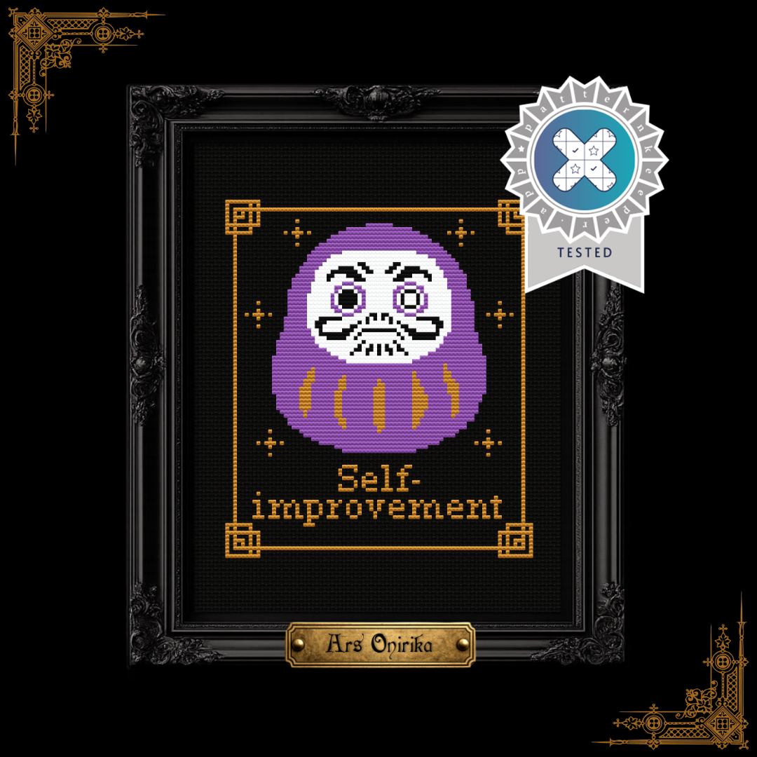 Purple Daruma - Cross Stitch Pattern