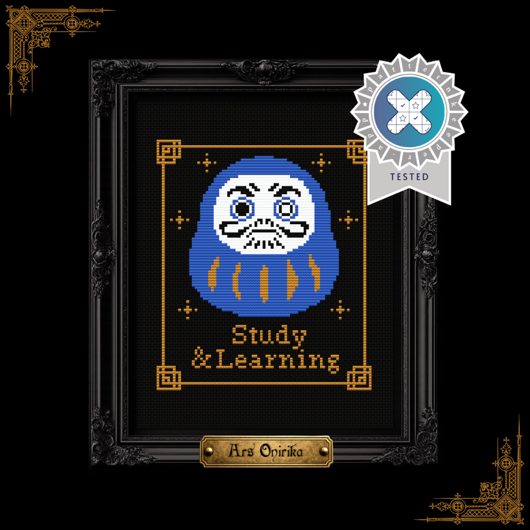 Blue Daruma - Cross Stitch Pattern