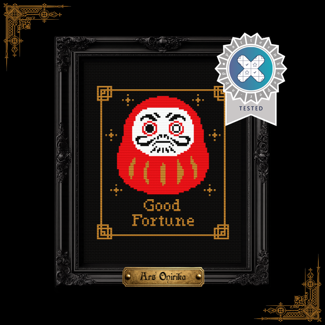 Red Daruma - Cross Stitch Pattern