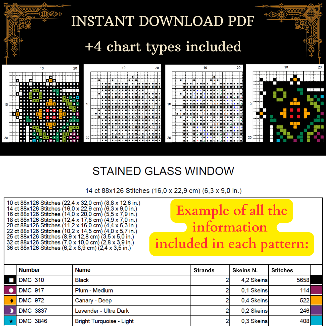 Black House Family Tree - Cross Stitch Pattern