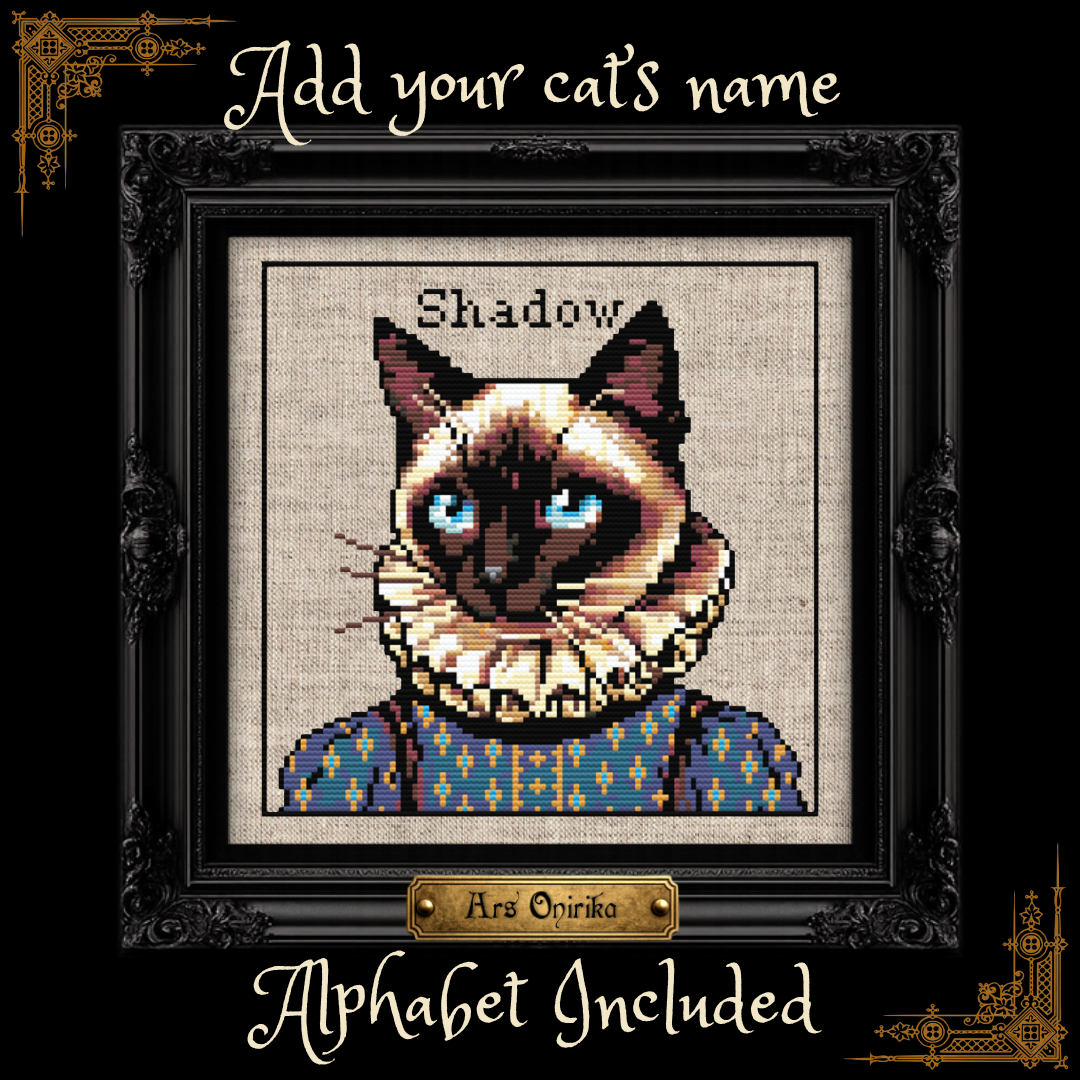 Victorian Siamese Cat - Cross Stitch Pattern