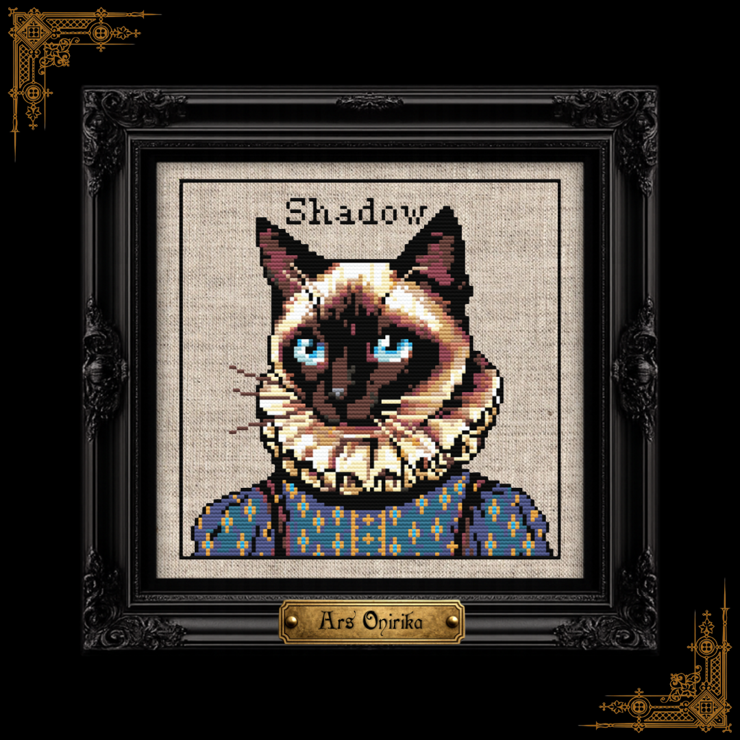 Victorian Siamese Cat - Cross Stitch Pattern