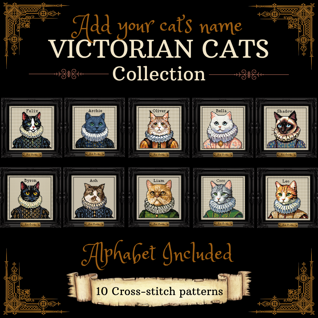 Victorian Cat Bundle - Cross Stitch Pattern