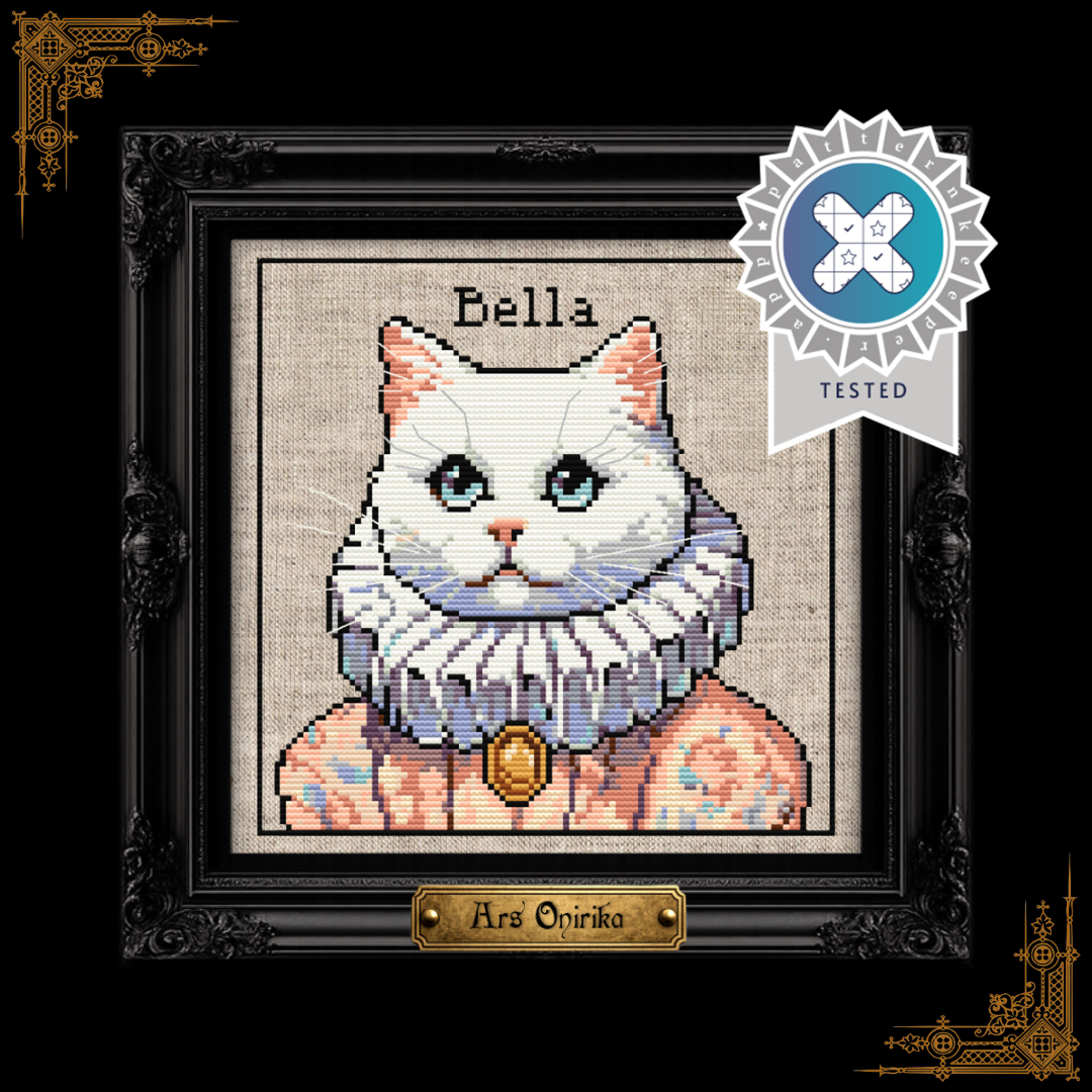 White Victorian Cat - Cross Stitch Pattern