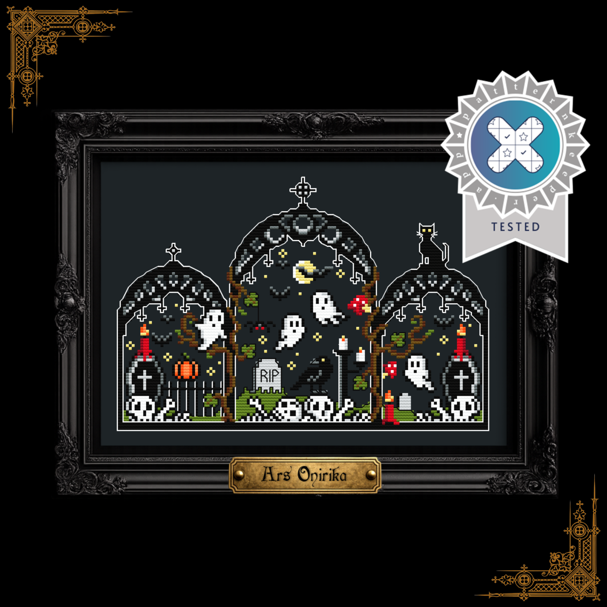 Halloween Crypt - Cross Stitch Pattern