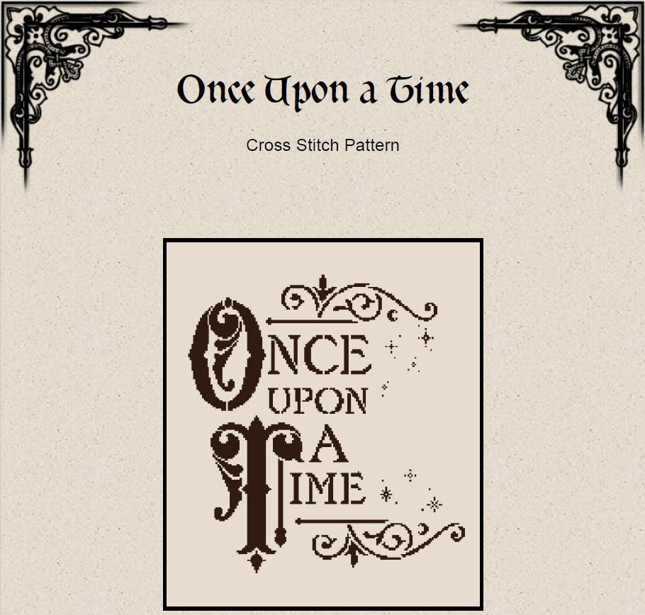 Once Upon a Time Cross Stitch Pattern (PDF) – EASY LEVEL