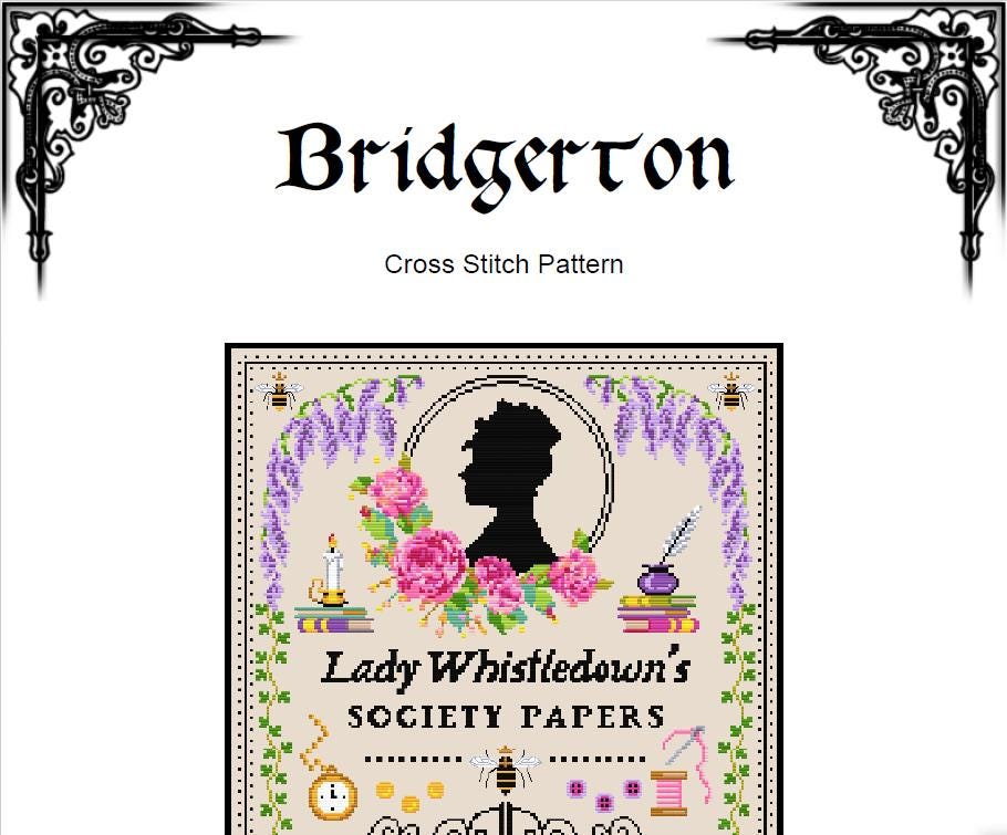 Regency Gossip Cross Stitch Pattern (PDF) - INTERMEDIATE LEVEL