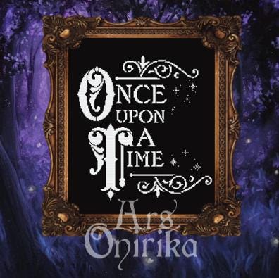Once Upon a Time Cross Stitch Pattern (PDF) – Vintage Fairytale Sampler - EASY LEVEL