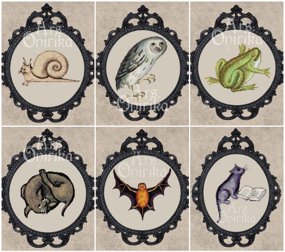 Medieval Bestiary Bundle – 6 Cross Stitch Patterns (PDF) - EASY LEVEL