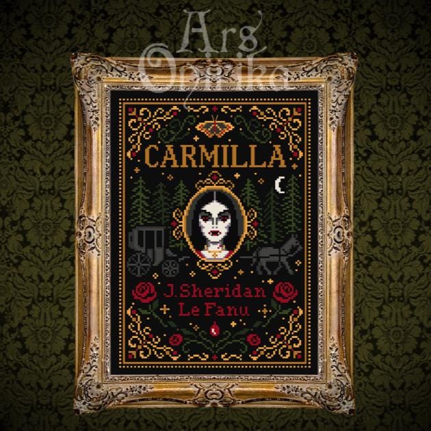 Carmilla Cross Stitch Pattern – Gothic Literary Sampler (PDF) - INTERMEDIATE LEVEL
