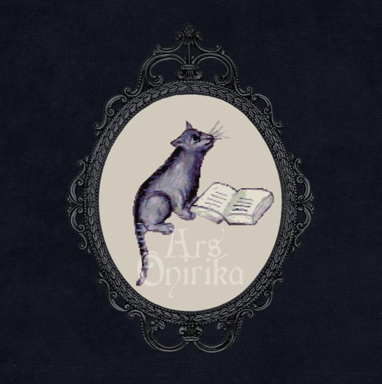 Medieval Cat Cross Stitch Pattern (PDF) – Illuminated Bestiary Design - EASY LEVEL