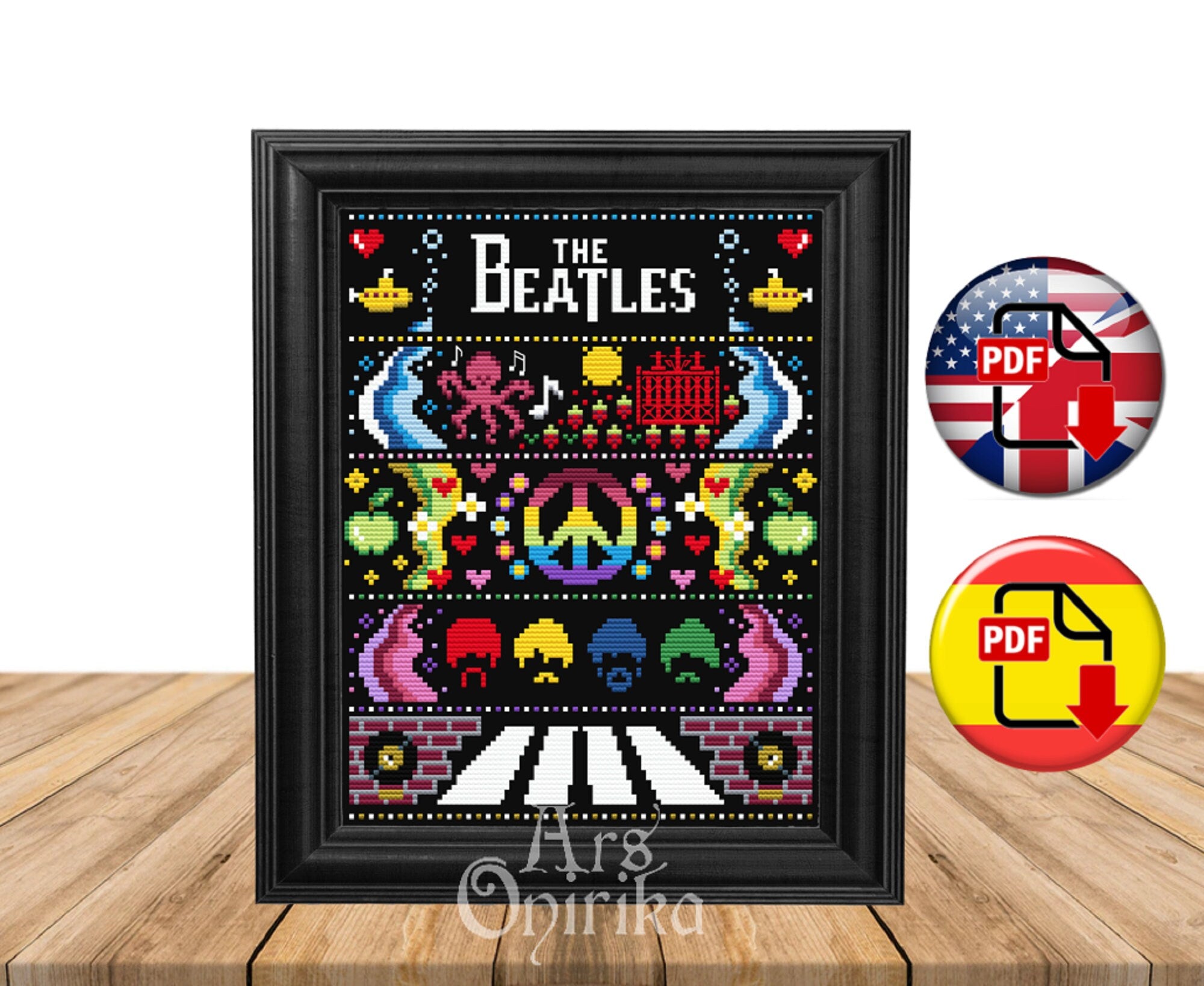 The Beatles Cross Stitch Pattern – Yellow Submarine Art (PDF) - INTERMEDIATE LEVEL