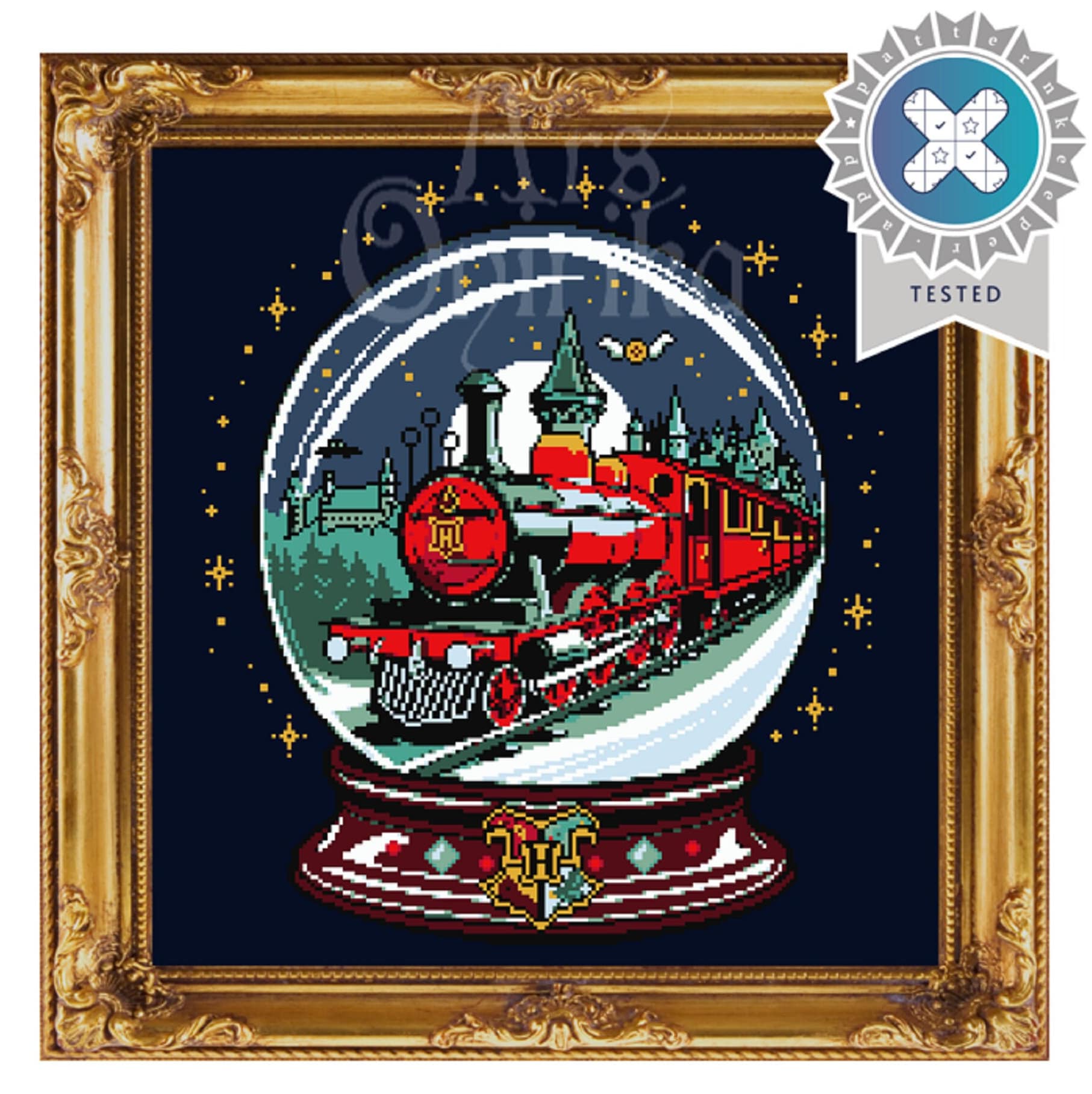 Magic Train Cross Stitch Pattern (PDF) – Wizard Fantasy Embroidery - INTERMEDIATE LEVEL