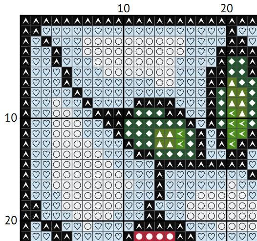 Stained Glass Rose - Cross Stitch Pattern - EASY LEVEL