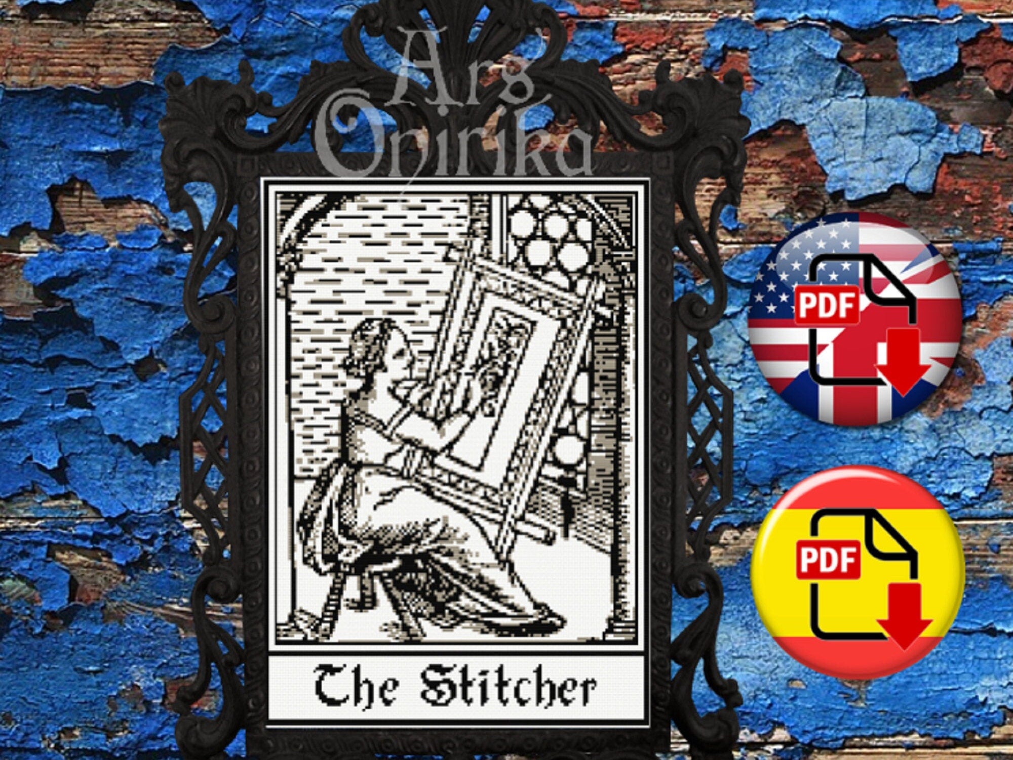 Medieval Stitcher Cross Stitch Pattern – Vintage Embroidery Art (PDF) - INTERMEDIATE LEVEL