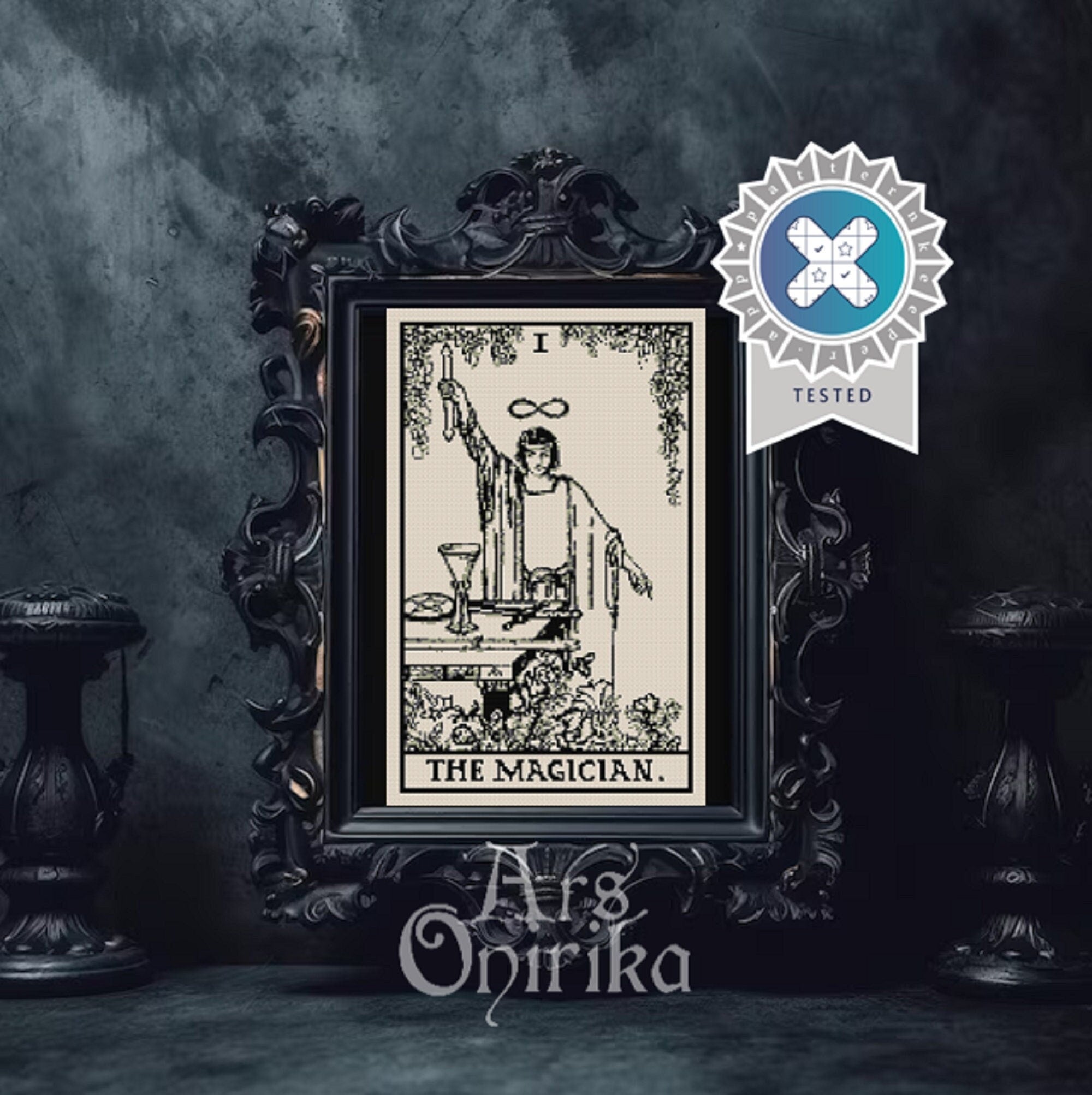 The Magician Tarot - Cross Stitch Pattern - Major Arcana Raider Waite - INTERMEDIATE LEVEL