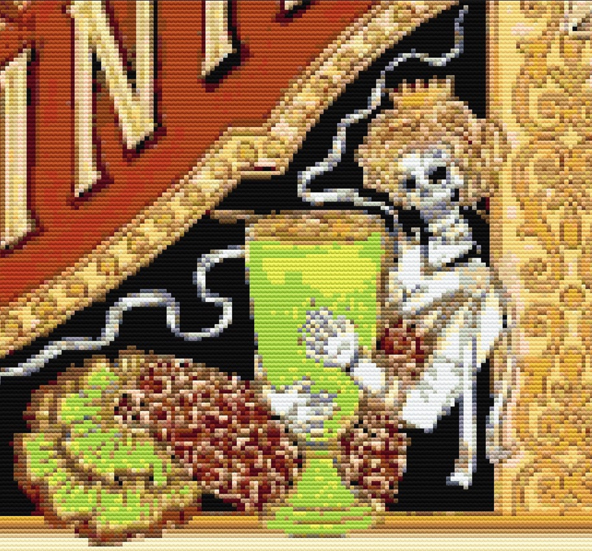 Absinthe Cross Stitch Pattern - Art Nouveau Poster - ADVANCED LEVEL