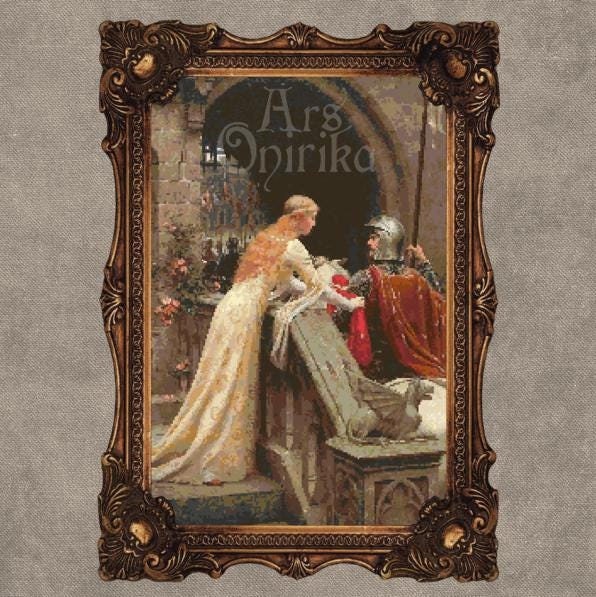 God Speed Cross Stitch Pattern - Blair Leighton Medieval Embroidery (PDF) - ADVANCED LEVEL