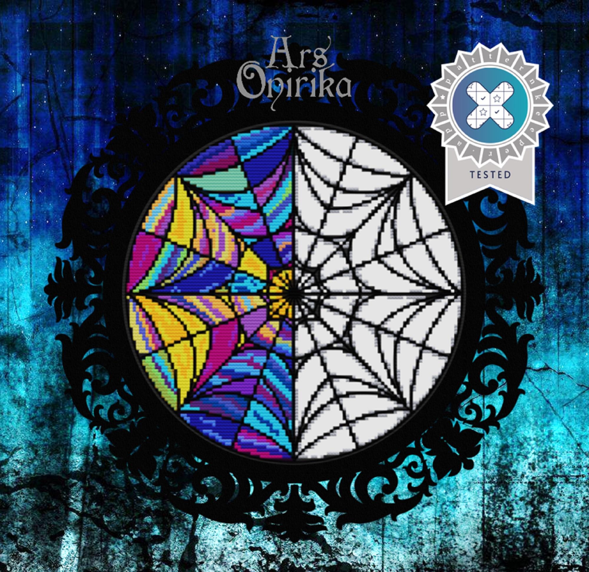 Gothic Stained Glass Wednesday Window Cross Stitch Pattern (PDF) - EASY LEVEL