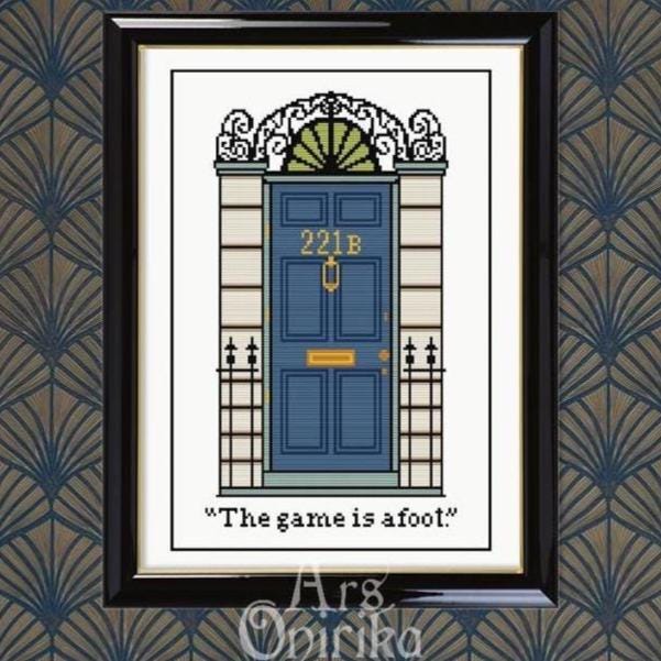 221B Baker Street - Sherlock Holmes - Cross Stitch Pattern (PDF) - EASY LEVEL