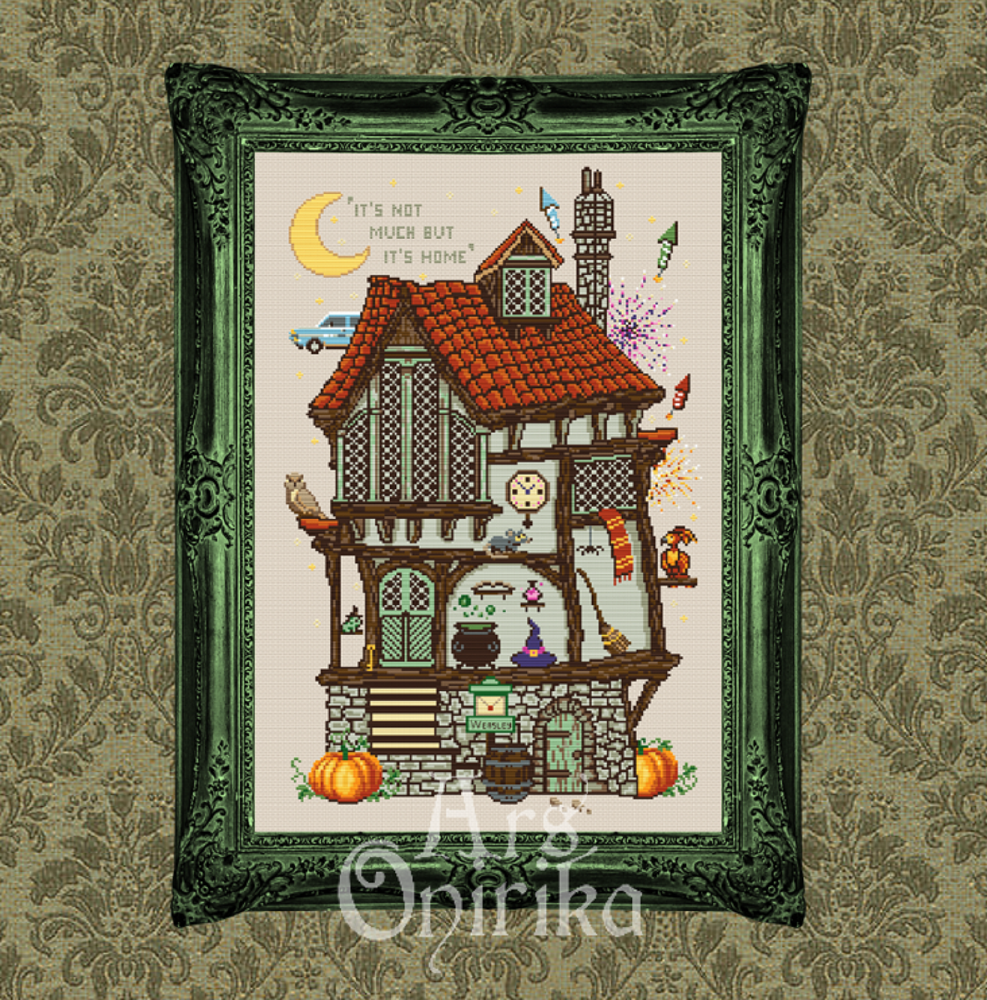 Weasley Cottage Cross Stitch Pattern – The Burrow Magic Embroidery (PDF) - INTERMEDIATE LEVEL