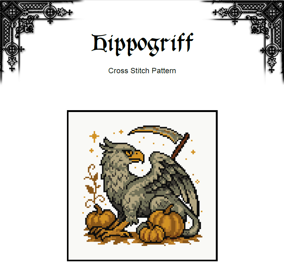 Hippogriff Cross Stitch Pattern - Part of a Bundle (PDF)
