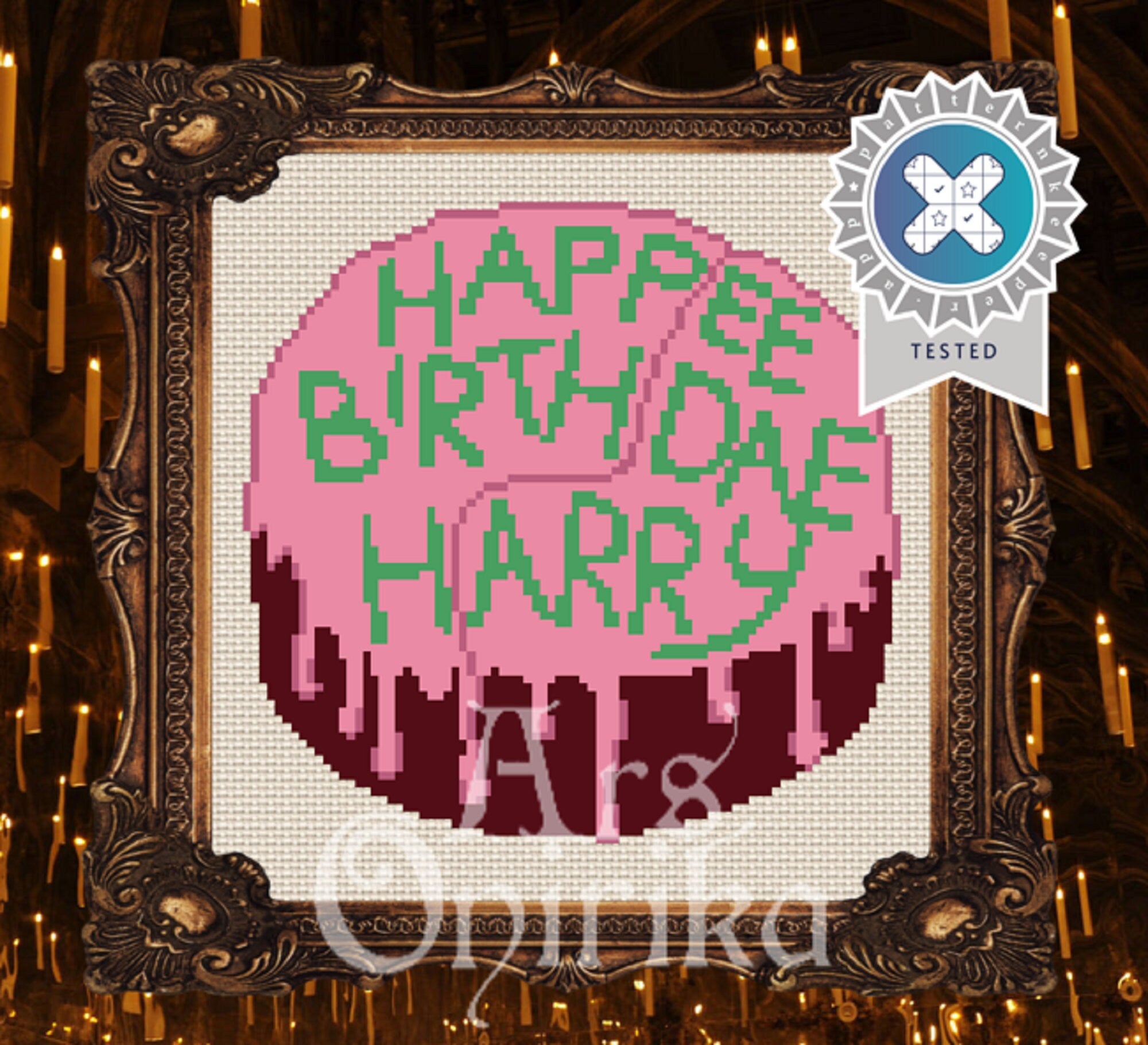 Happee Birthdae Magic Cake - Cross Stitch Pattern (PDF) - EASY LEVEL