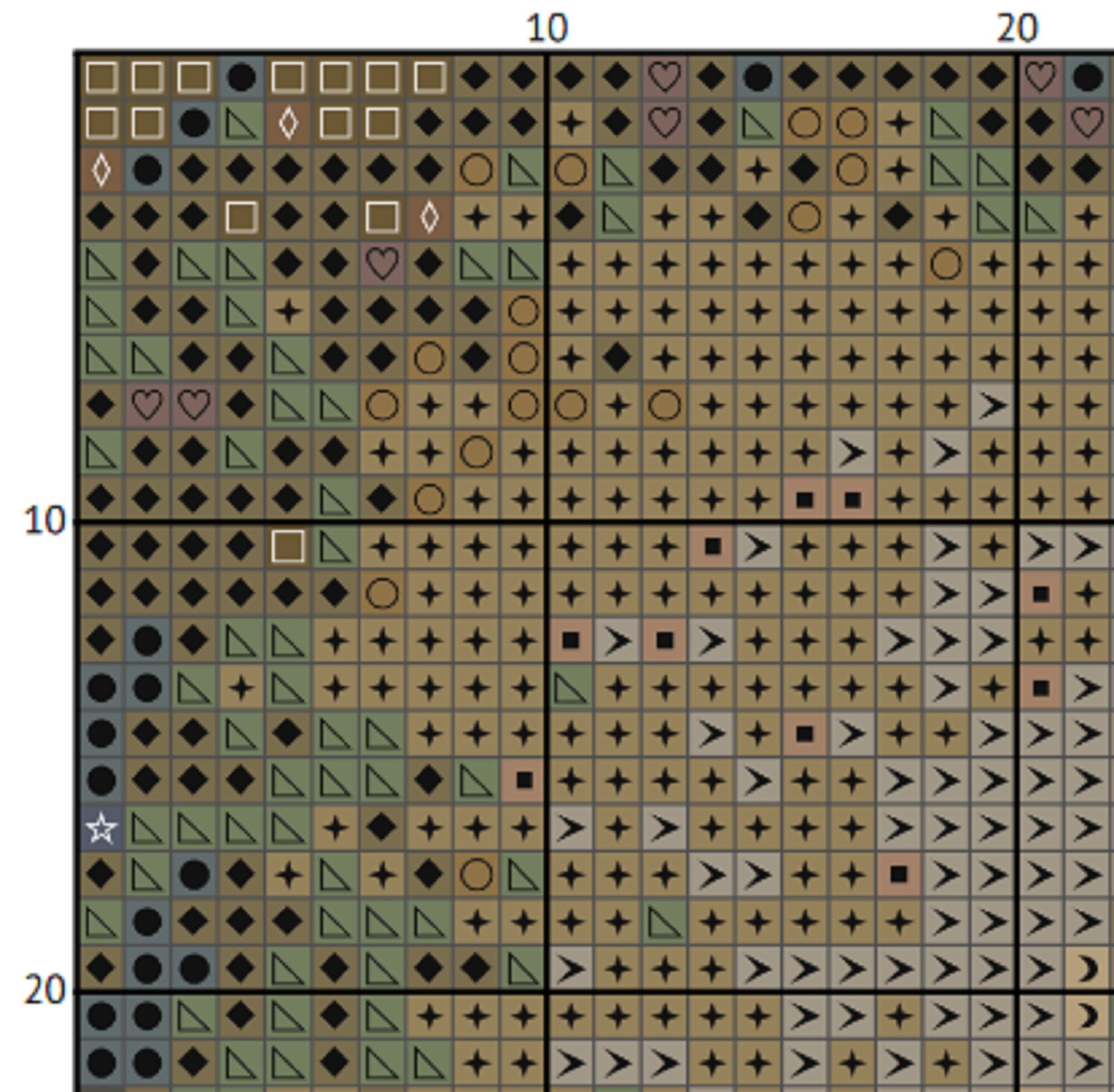 Art Nouveau Moon Cross Stitch Pattern – Alphonse Mucha (PDF) - ADVANCED LEVEL