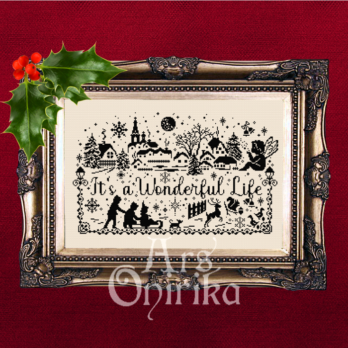 Christmas Cross Stitch Pattern - It's a Wonderful Life Cross Stitch Pattern (PDF) - EASY LEVEL