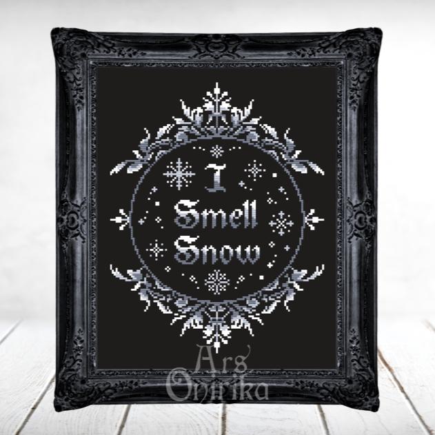 I Smell Snow Cross Stitch Pattern – Winter Gilmore Quote (PDF) - EASY LEVEL