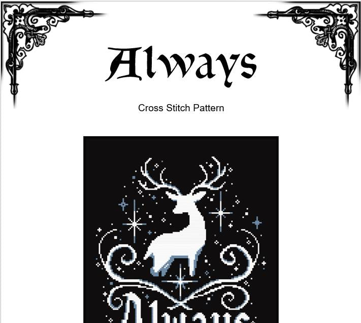 Patronus Cross Stitch Pattern (PDF) - EASY LEVEL
