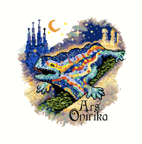 Gaudi Dragon Cross Stitch Pattern - Barcelona Architecture (PDF)  - INTERMEDIATE LEVEL