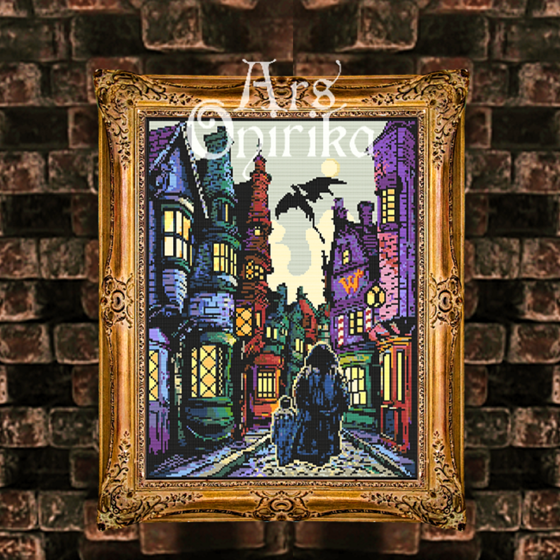 Fantasy Alley Cross Stitch Pattern (PDF) – Magical HP Scene - INTERMEDIATE LEVEL