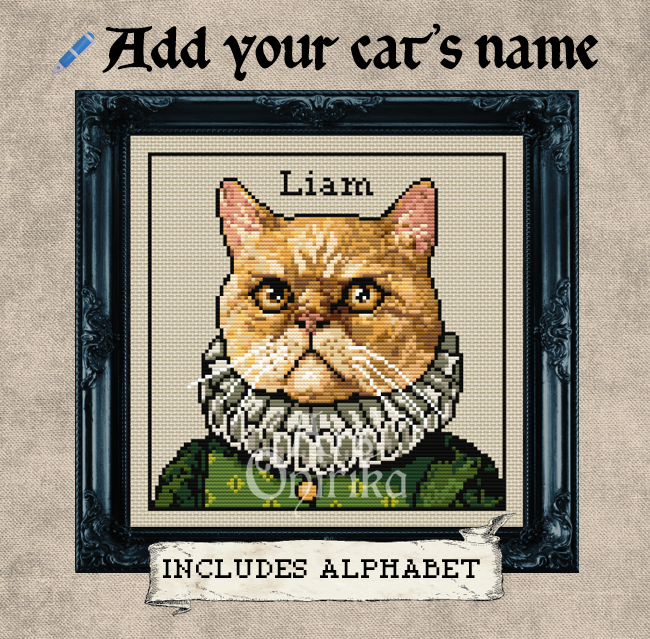 Victorian Cat Bundle - Customizable Cross Stitch Pattern – Set of 9 PDF