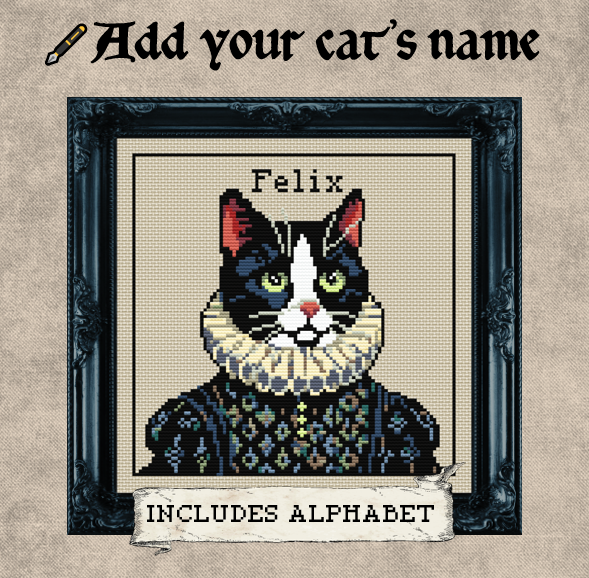 Victorian Cat Bundle - Customizable Cross Stitch Pattern – Set of 9 PDF