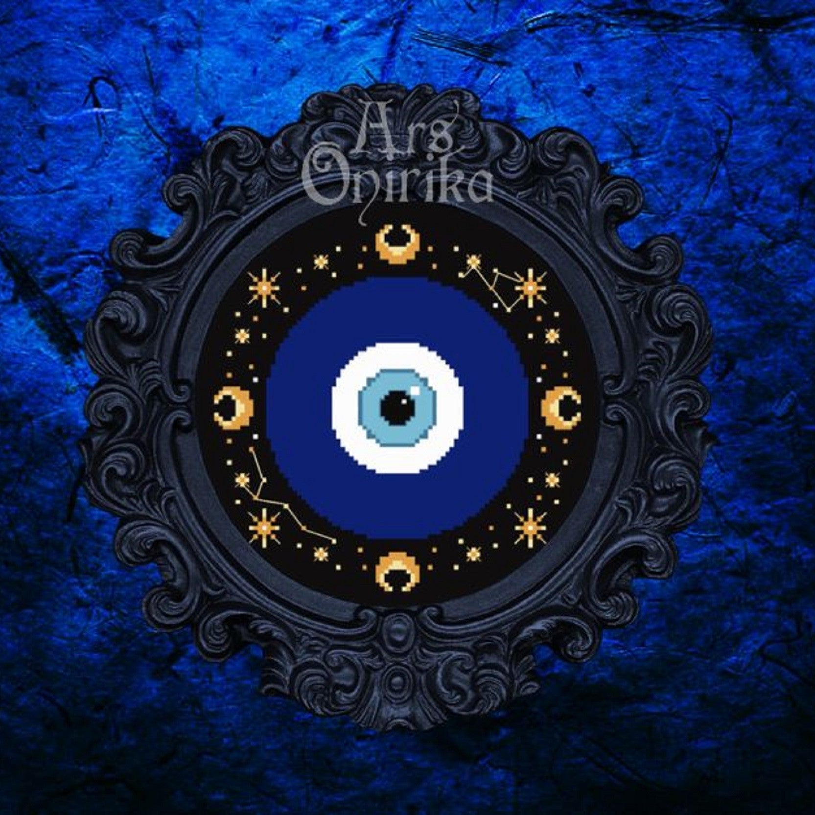 Evil Eye Cross Stitch Pattern - Nazar Amulet - EASY LEVEL