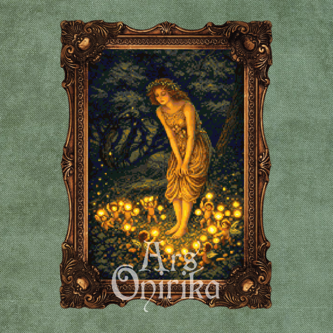 The Firefly Circle Cross Stitch Pattern - Whimsical Folklore (PDF) - INTERMEDIATE LEVEL