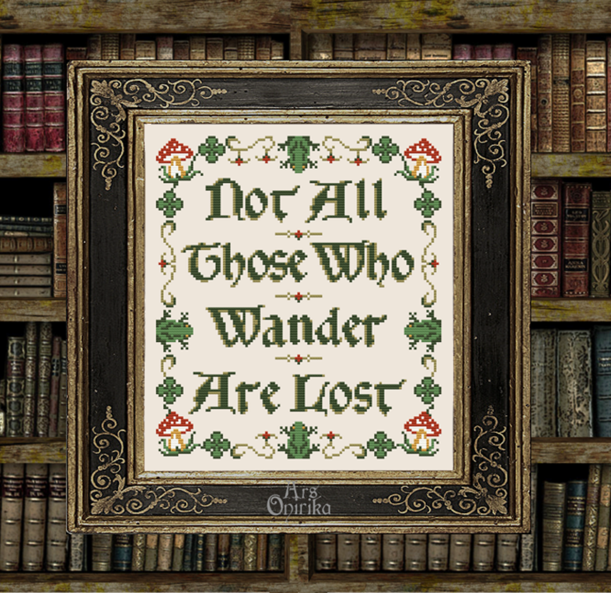 LOTR Tolkien Cross Stitch Pattern - Not All Those Who Wander Are Lost (PDF) - EASY LEVEL